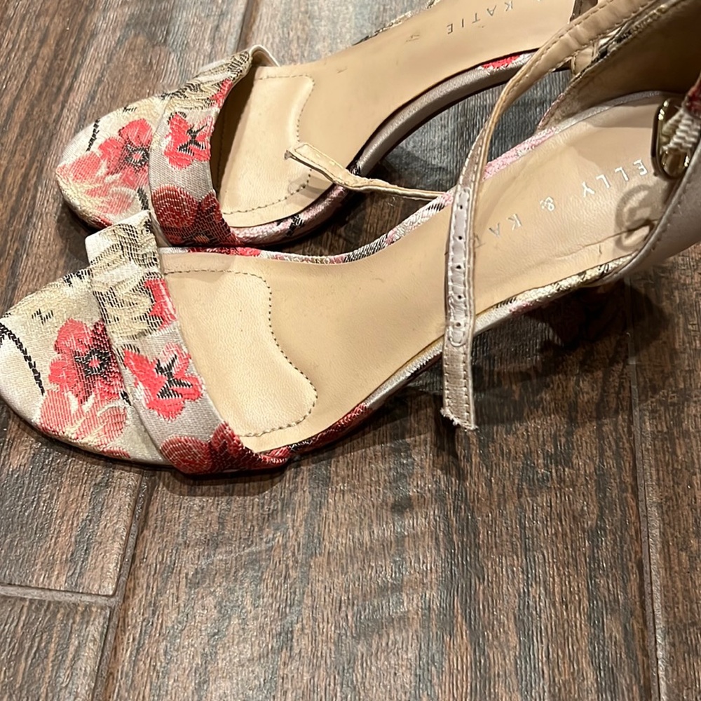 Kelly and Katie pink floral heels